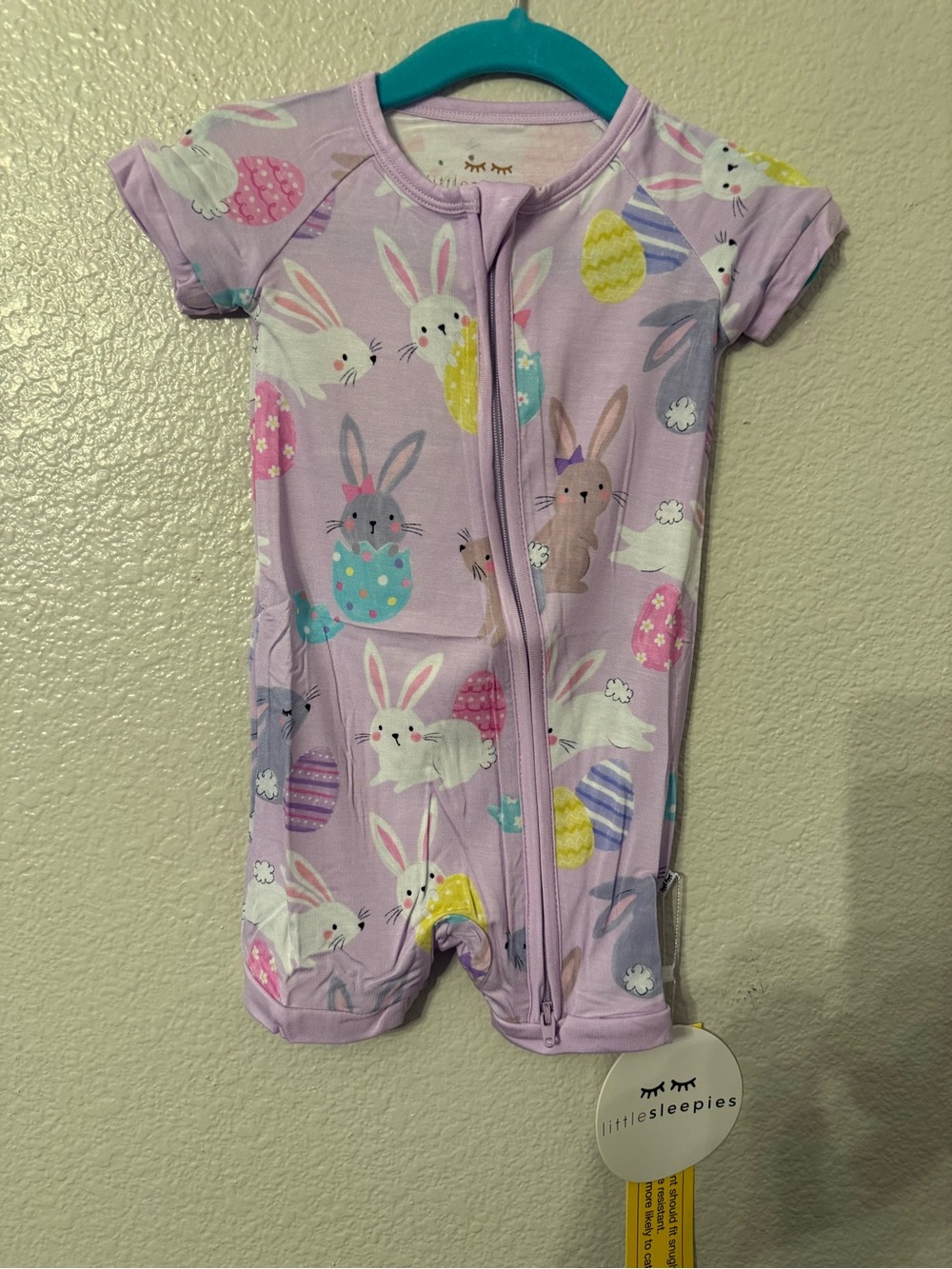 Little Sleepies Lavender Bunny & Egg Short Sleeve One-Piece